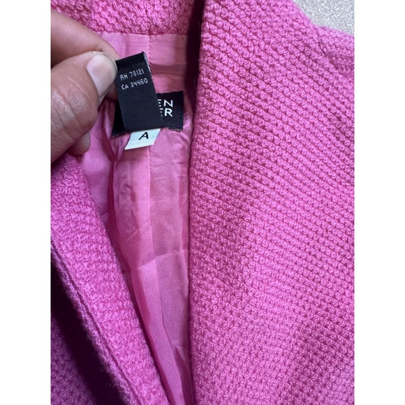 Eileen Fisher Petite Pink Virgin Wool Textured Stand Collar Blazer Jacket PM - Picture 4 of 10
